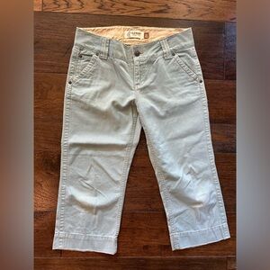 Vintage 2004 Old Navy Blue and Tan Wide Leg Crop Pants- size 6